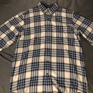 Men’s Medium White and Blue Izod Button Down Shirt